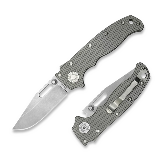 Складной нож Demko Knives AD 20.5 Textured Titanium 20CV, clip point
