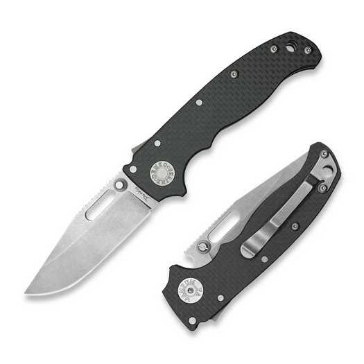 Demko Knives AD20.5 20CV Clip Point összecsukható kés, carbon fiber