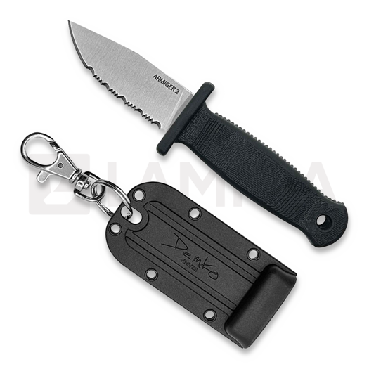 Demko Knives Armiger 2 Clip Point halskniv, savtakket
