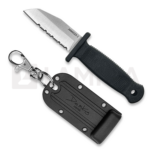 Demko Knives Armiger 2 Shark Foot Halsmesser, Wellenschliff