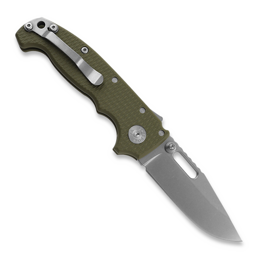 Demko Knives MG AD20S Clip Point 20CV G10 sulankstomas peilis, od green