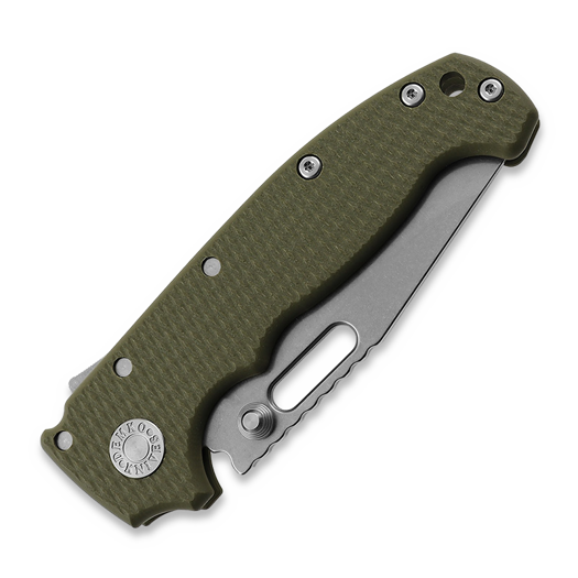 Demko Knives MG AD20S Clip Point 20CV G10 sulankstomas peilis, od green