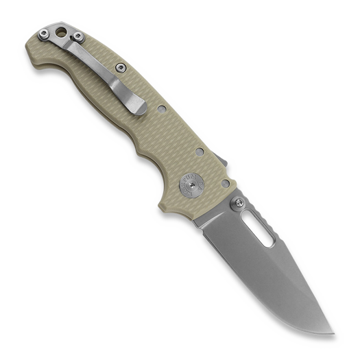Demko Knives MG AD20S Clip Point 20CV G10 sulankstomas peilis, tan