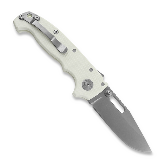 Demko Knives MG AD20S Clip Point 20CV G10 kääntöveitsi, white