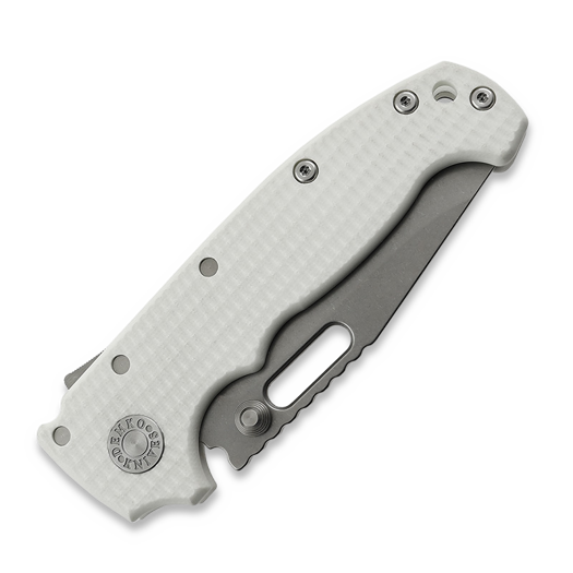 Demko Knives MG AD20S Clip Point 20CV G10 sulankstomas peilis, white