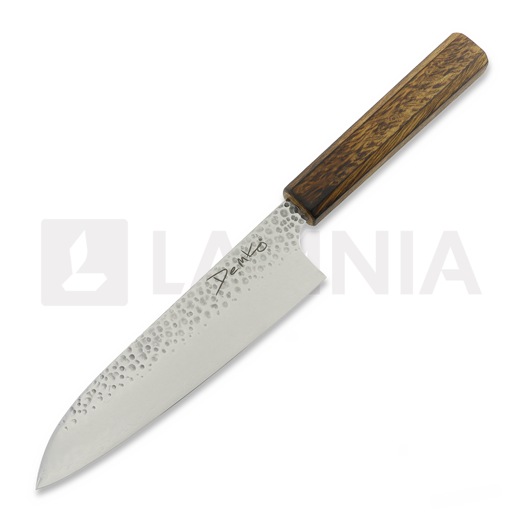 Demko Knives Santoku VG10 San Mai japanilainen keittiöveitsi, Red Oak