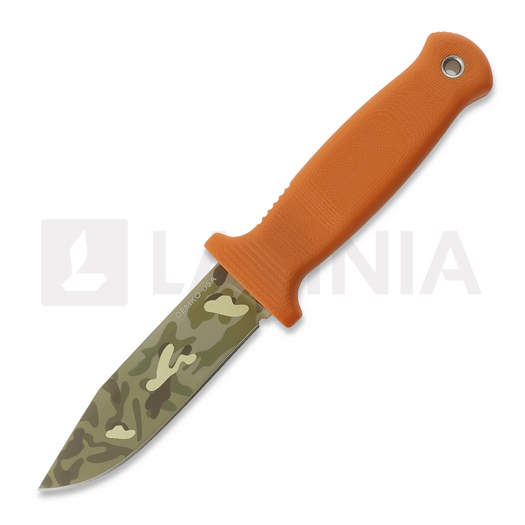 Demko Knives USA Armiger 4 3V Clip Point Multi-Layer Camo kés, Orange
