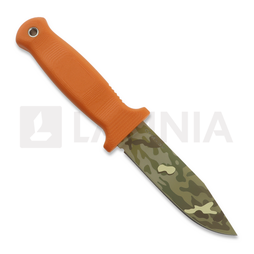 Demko Knives USA Armiger 4 3V Clip Point Multi-Layer Camo ナイフ, Orange