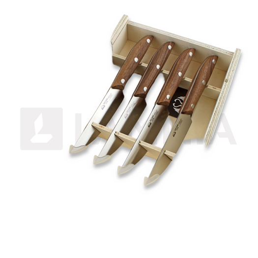 Due Cigni Set 4 pcs 1896 Steak America, walnut