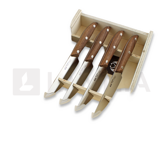 Due Cigni Set 4 pcs 1896 Steak America, walnut