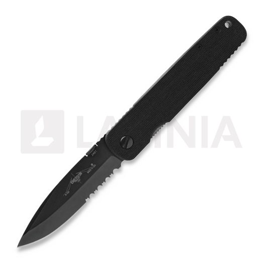 Navaja Emerson A-100, negro, hoja dentada