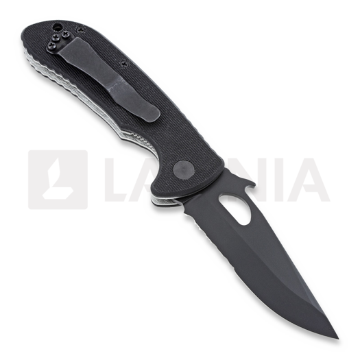 Couteau pliant Emerson Endeavor, noir, lame &agrave; dents