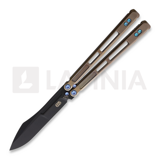 Navaja mariposa EOS Trident, Bronze Blue