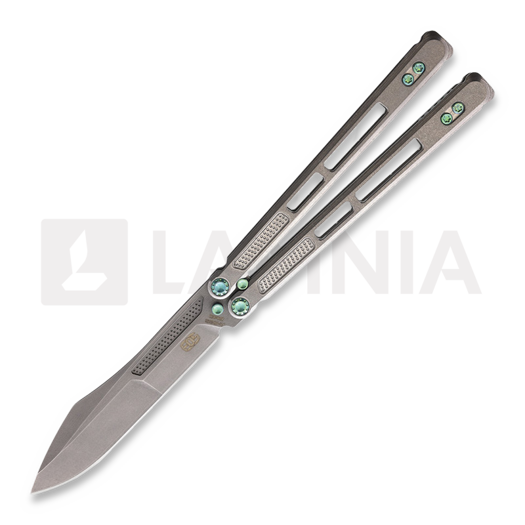 EOS Trident balisong, Stonewash Green