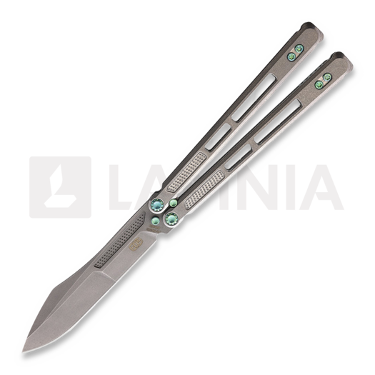 Nož motýlek EOS Trident, Stonewash Green
