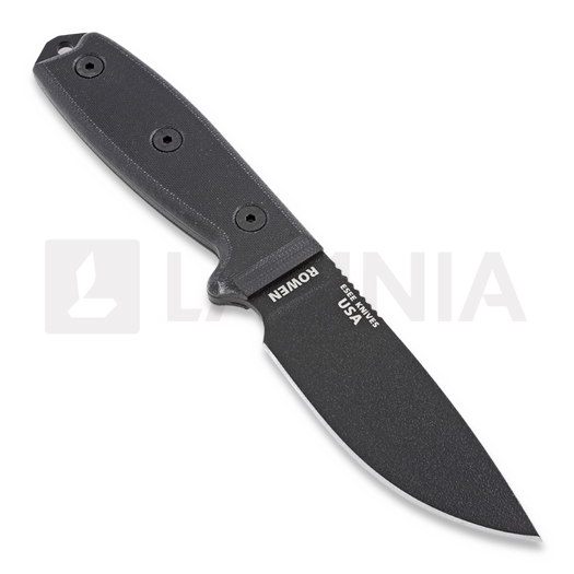 ESEE Model 3, black G10, black plastic sheath, nylon sheath