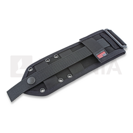 ESEE Model 3, black G10, black plastic sheath, nylon sheath