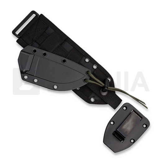 ESEE Model 3, serrated, black/black, black plastic sheath, nylon sheath