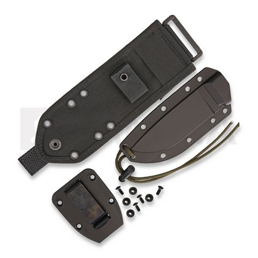ESEE Model 4, black/black, black plastic sheath, nylon sheath