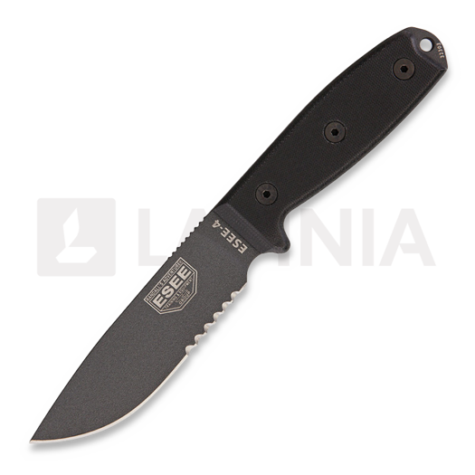 ESEE Model 4 Serrated, tactical gunsmoke