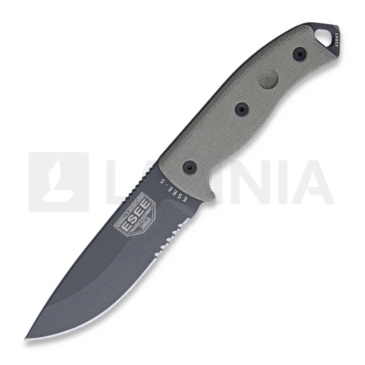 ESEE Model 5, tactical gunsmoke, serrated