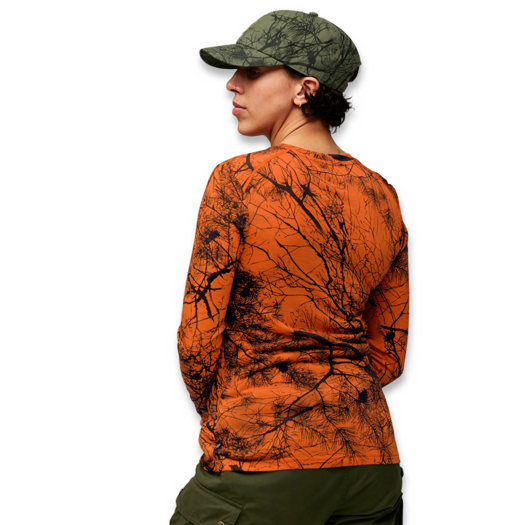 Fjällräven Värmland Wool LS W, Orange Multi Camo