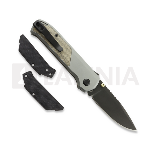 Flytanium Arcade - Gunmetal Micarta - Black sulankstomas peilis