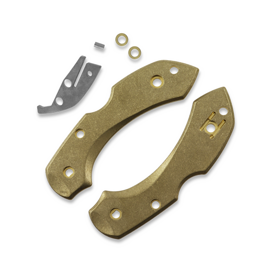 Flytanium Brass Scale Kit for Spyderco Dragonfly Knife - Brass Stonewash