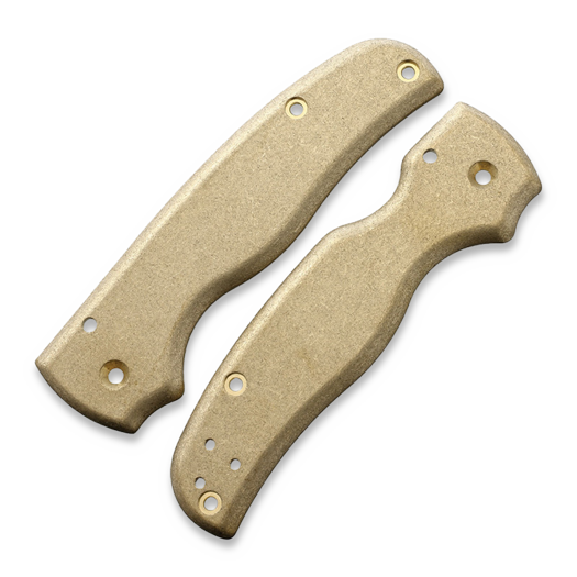 Flytanium Brass Scales for Spyderco Shaman - Antique Stonewash