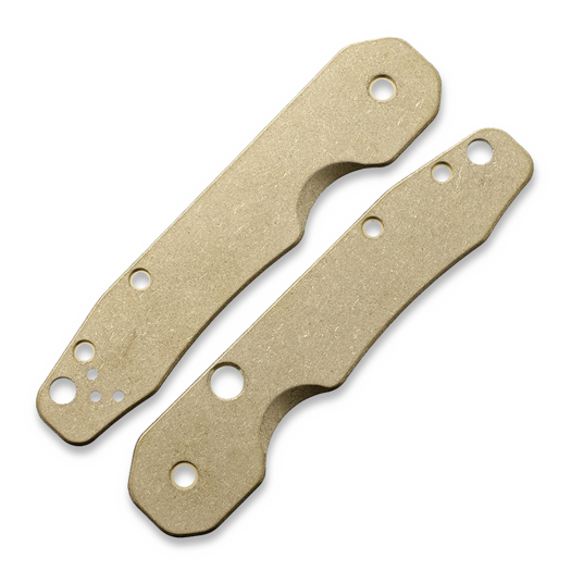 Flytanium Brass Scales for Spyderco Smock - Stonewash