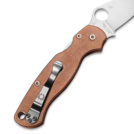 Flytanium Classic Copper Scales for Spyderco Paramilitary 2 - Stonewash handle scales