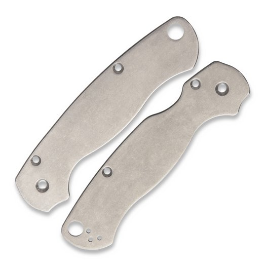 Flytanium Classic Titanium Scales for Spyderco Paramilitary 2 Knife - Titanium Stonewash