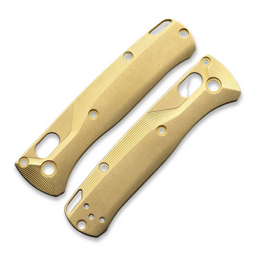 Flytanium Crossfade Brass Scales for Benchmade MINI Bugout, Stonewash