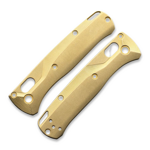 Flytanium Crossfade Brass Scales for Benchmade MINI Bugout, Stonewash