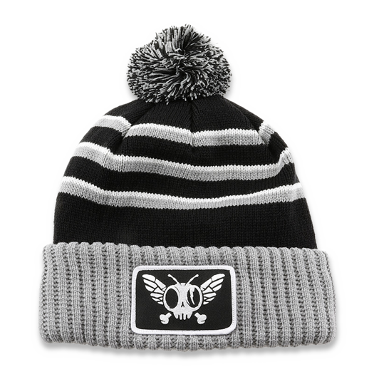 Flytanium DFS Corpo Knit Pom Beanie - Black/White - Black beanie