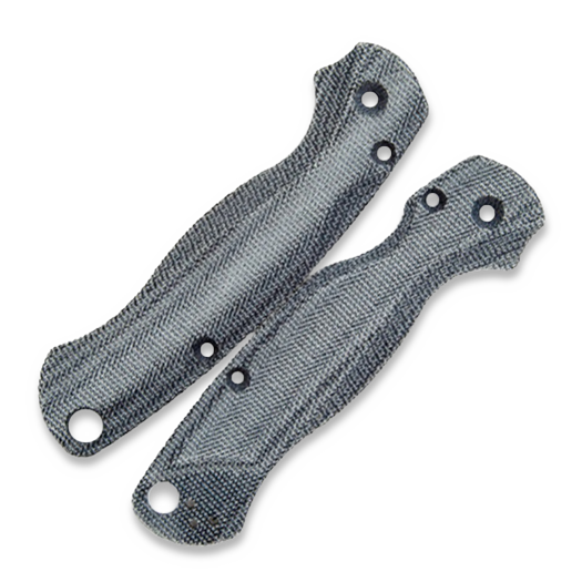 Flytanium Lotus Black Canvas Micarta Scales for Spyderco PM2 Knife