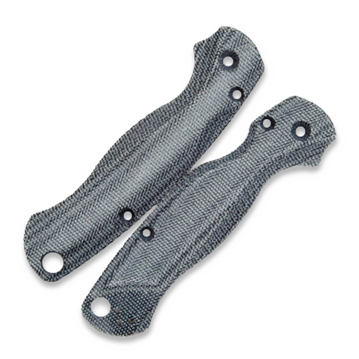 Flytanium Lotus Black Canvas Micarta Scales for Spyderco PM2 Knife