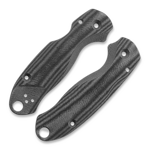Flytanium Lotus Micarta Scales for Spyderco Para 3, Black Linen