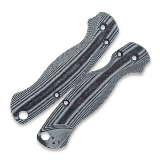 Flytanium Lotus Scales Black Linen Micarta for Spyderco Paramilitary 2 Knife