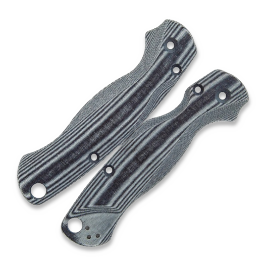 Flytanium Lotus Scales Black Linen Micarta for Spyderco Paramilitary 2 Knife