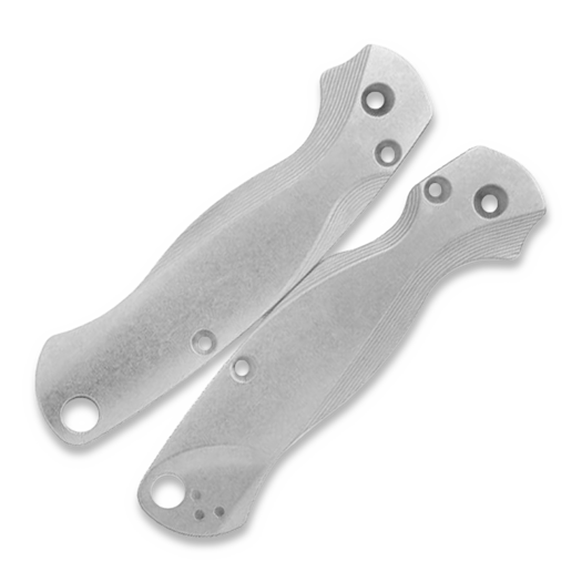 Flytanium Lotus Titanium Scales for Spyderco Paramilitary 2 Knife - Stonewash