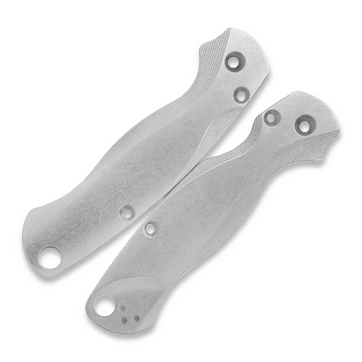 Flytanium Lotus Titanium Scales for Spyderco Paramilitary 2 Knife - Stonewash