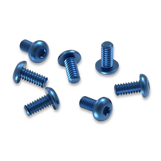 Flytanium Set of 7 Titanium Body Screws for 51, 6X and 32 Blue