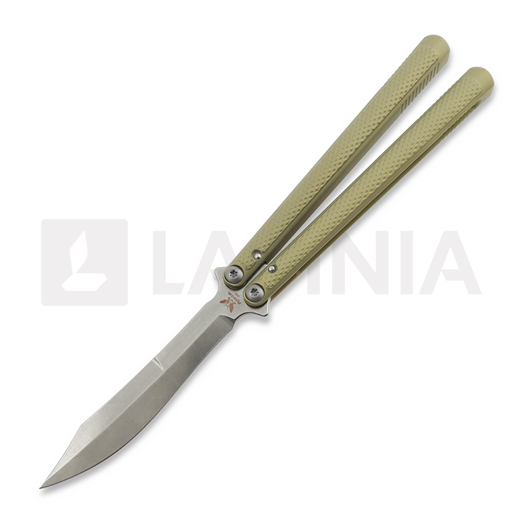 Flytanium Talisong Z - Scimitar - Bearing / Champagne / Stonewash butterfly knife