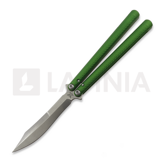 Нож бабочка Flytanium Talisong Z - Scimitar - Bearing / Emerald / Stonewash