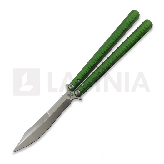 Flytanium Talisong Z - Scimitar - Bearing / Emerald / Stonewash balisong