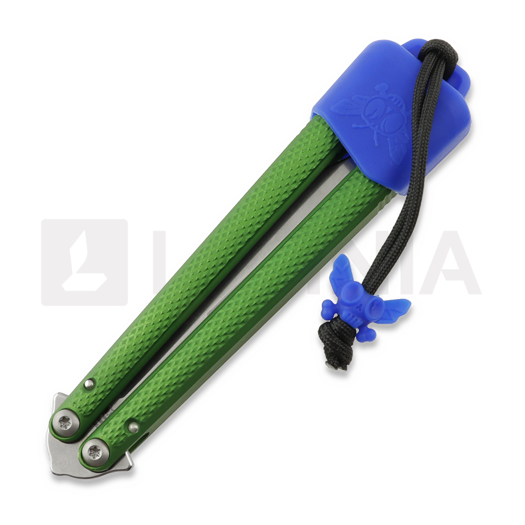 Flytanium Talisong Z - Scimitar - Bearing / Emerald / Stonewash balisong