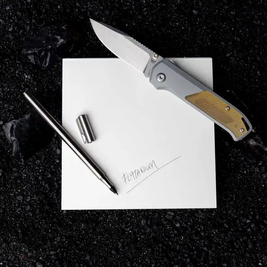 Flytanium Ti Stic Xtra Pen Sleeve - Satin Titanium, musta