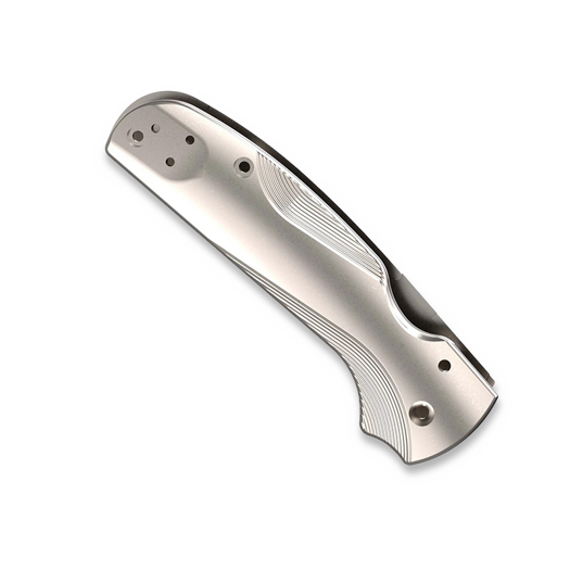 Flytanium Titanium Lotus Scales for Spyderco Shaman - Stonewash handle scales