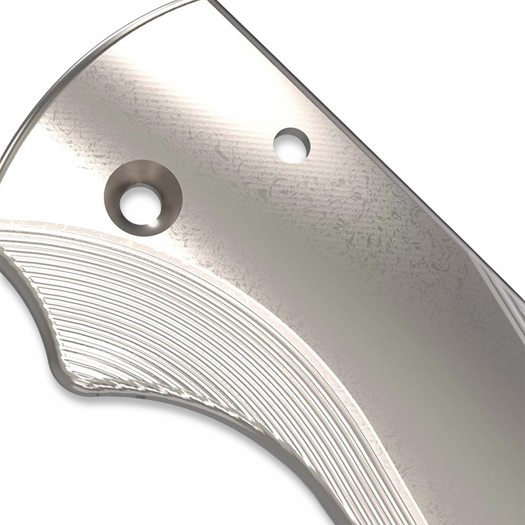 Flytanium Titanium Lotus Scales for Spyderco Shaman - Stonewash handle scales